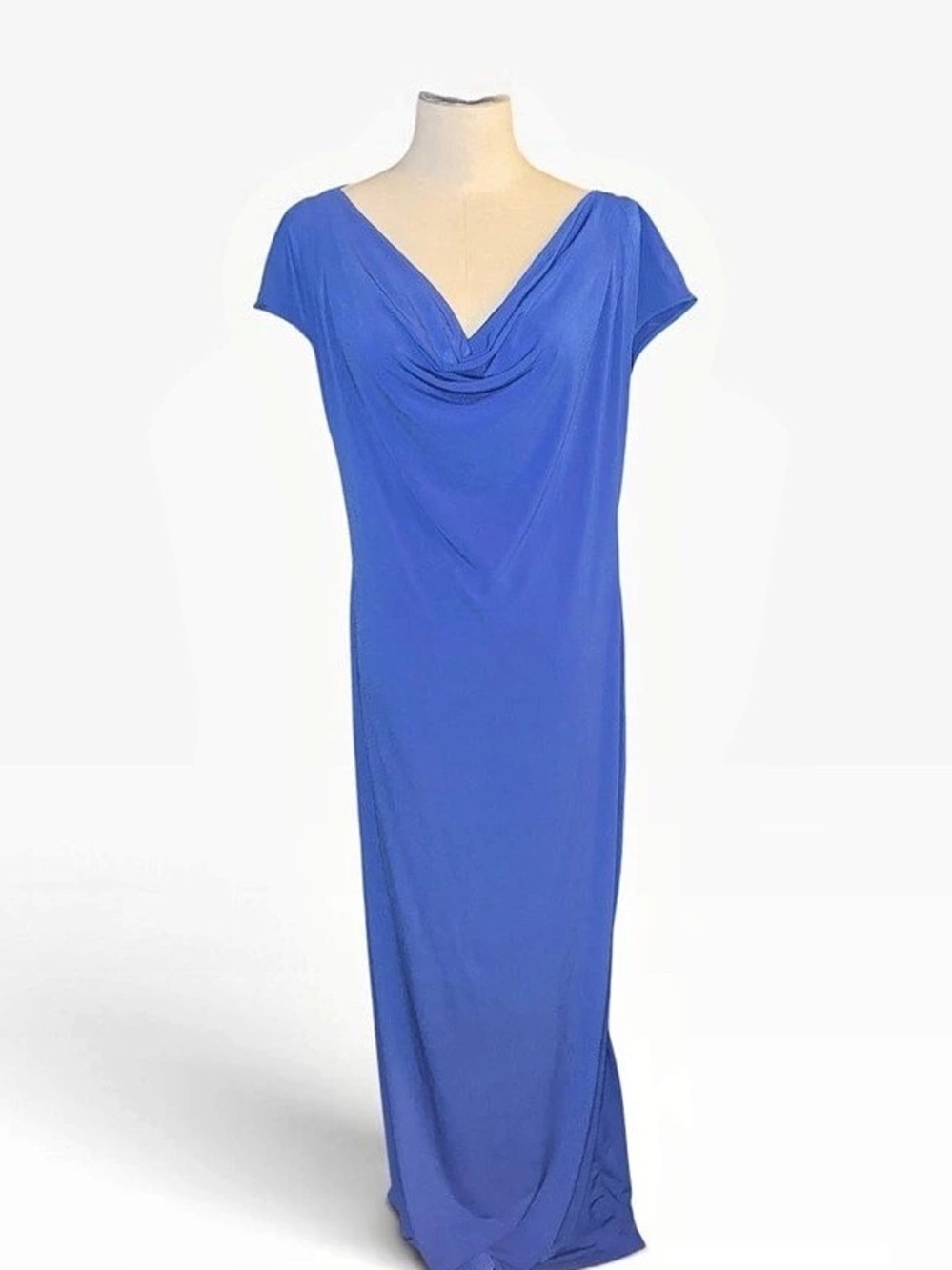 Carmen Draped Maxi Dress in Blue Size XL Like New